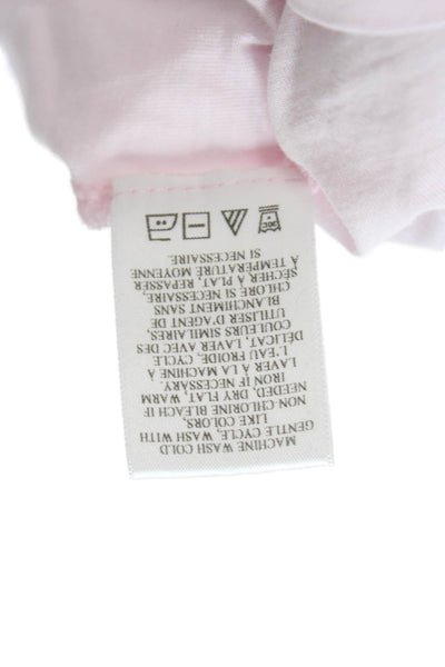 ALC Women Designer Basic Linen Pink Crew Neck Short Sleeve T-Shirt Size M