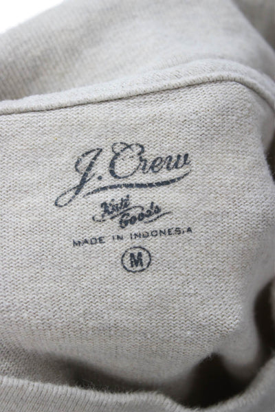 J Crew Mens Mock Neck Long Sleeve Band T-Shirt Gray 100% Cotton Size M