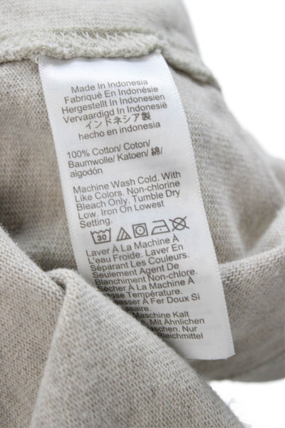 J Crew Mens Mock Neck Long Sleeve Band T-Shirt Gray 100% Cotton Size M