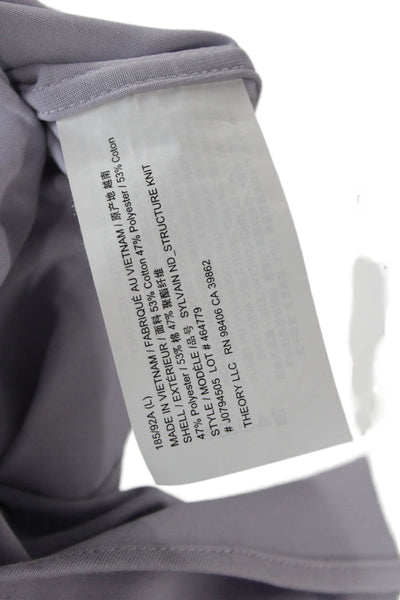 Theory Mens Point Collar Dress Shirt Gray Long Sleeve Size L