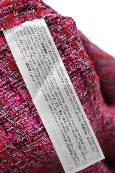 MNG Womens A-Line Mini Dress Pink Check Sleeveless Crew Neck Size L