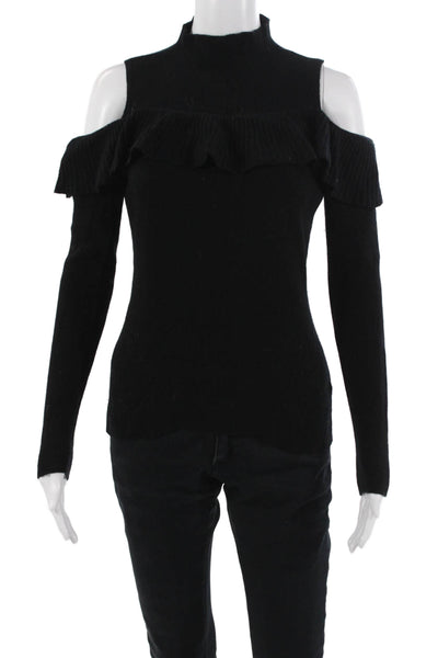 Intermix Unisex Black Mock Neck Pullover Sweater Cashmere Blend Size PP