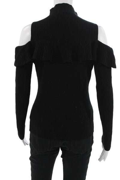 Intermix Unisex Black Mock Neck Pullover Sweater Cashmere Blend Size PP