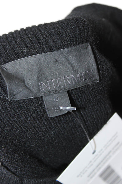 Intermix Unisex Black Mock Neck Pullover Sweater Cashmere Blend Size PP