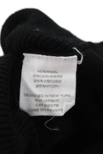 Intermix Unisex Black Mock Neck Pullover Sweater Cashmere Blend Size PP
