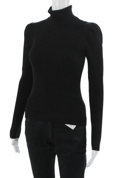 Aqua Womens Black Pullover Turtleneck Long Sleeve Sweater Size XS