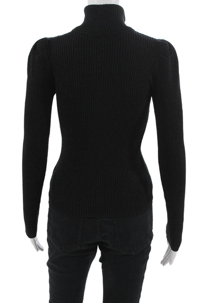 Aqua Womens Black Pullover Turtleneck Long Sleeve Sweater Size XS