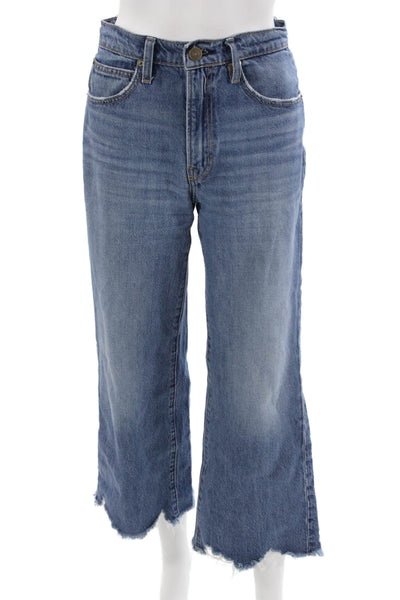 Frame Womens Cropped Wide Leg Jeans Blue High Rise Size 24