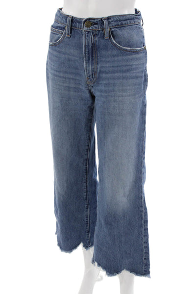 Frame Womens Cropped Wide Leg Jeans Blue High Rise Size 24