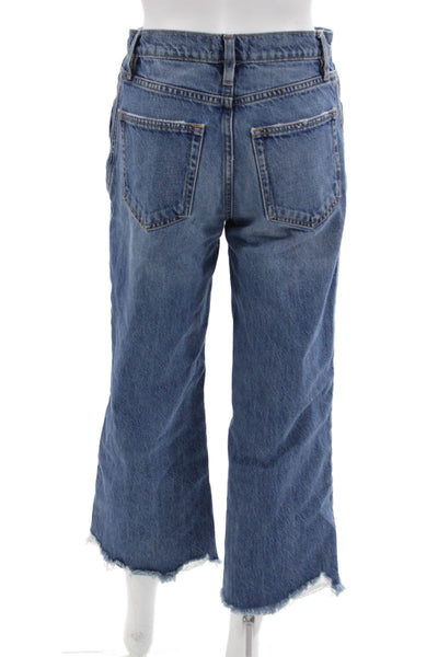 Frame Womens Cropped Wide Leg Jeans Blue High Rise Size 24