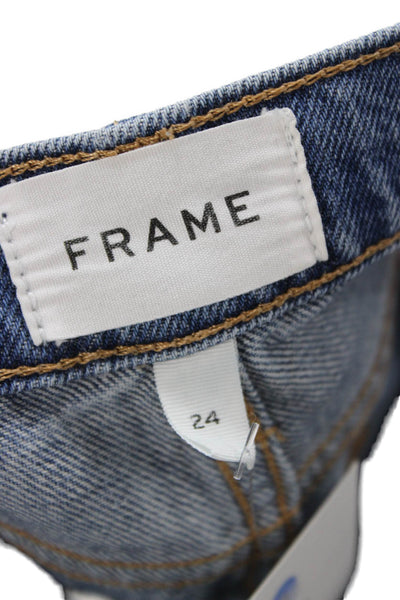 Frame Womens Cropped Wide Leg Jeans Blue High Rise Size 24