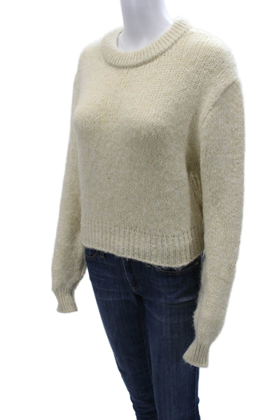 Zara Unisex Pullover Sweater Beige Crew Neck Long Sleeve Cotton Wool Size S