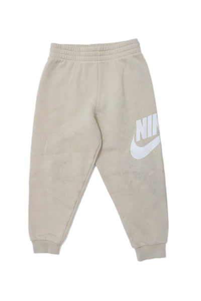 Nike Unisex Kids Elastic Waist Tapered Sweatpants Cream Size M