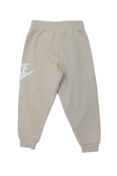 Nike Unisex Kids Elastic Waist Tapered Sweatpants Cream Size M