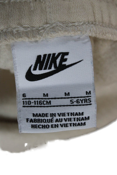 Nike Unisex Kids Elastic Waist Tapered Sweatpants Cream Size M