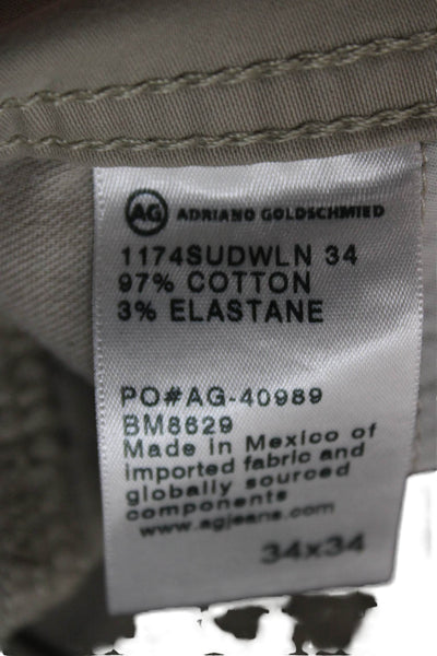 AG Adriano Goldschmied Mens Chinos Beige Button Size 34