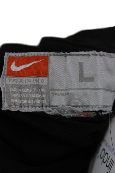 Nike Mens Sweat Shorts Black Sports Nylon Cotton Blend Size L
