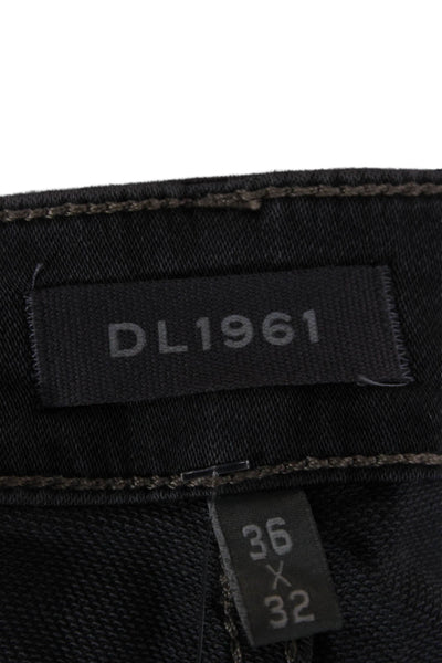 DL1961 Mens Straight Jeans Dark Gray 32in Inseam 98% Cotton Size 36