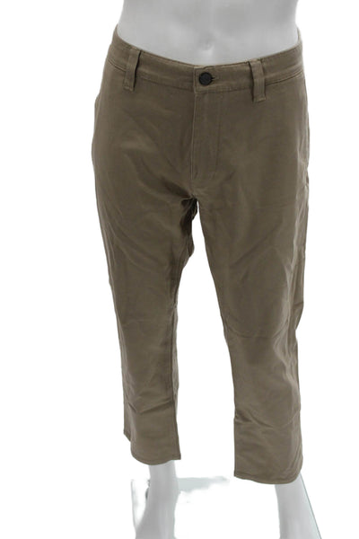 34 Heritage Mens Cropped Ankle Chino Pants Beige Button Size 34