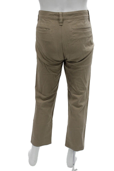34 Heritage Mens Cropped Ankle Chino Pants Beige Button Size 34