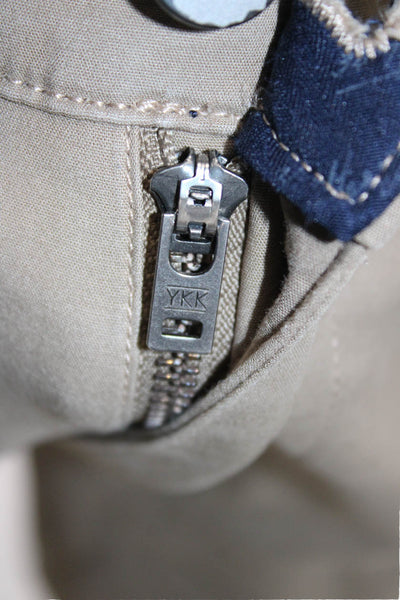 34 Heritage Mens Cropped Ankle Chino Pants Beige Button Size 34