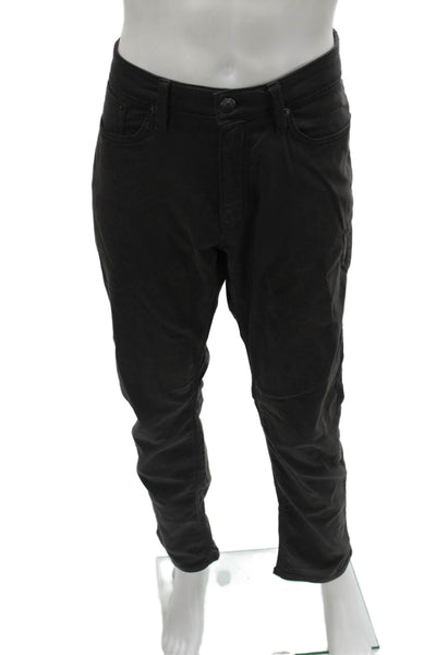 DU/ER Mens Cropped Black Pants Cotton Tencel Stretch Size 34