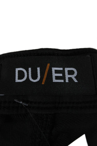 DU/ER Mens Cropped Black Pants Cotton Tencel Stretch Size 34