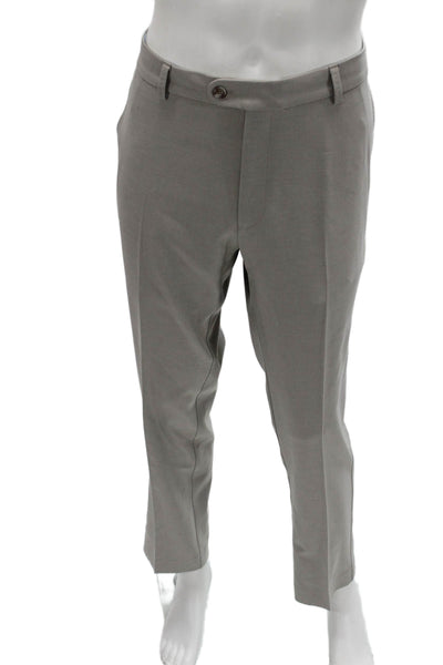 Peter Millar Mens Gray Dress Pants 100% Polyester Button Size 35