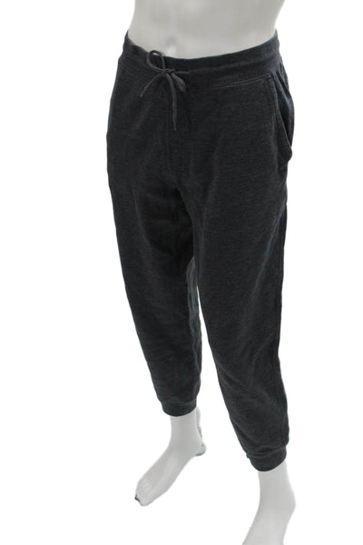 J Crew Mens Jogger Sweatpants Dark Gray Drawstring Elastic Waist Size L