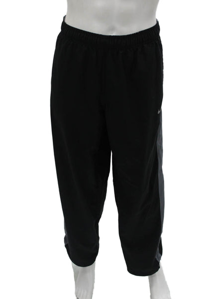 Nike Mens Sweatpants Black Recycled Polyester Elastic Drawstring Sports Size L