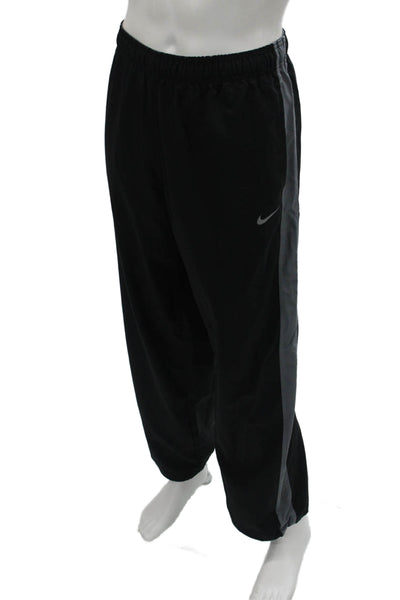 Nike Mens Sweatpants Black Recycled Polyester Elastic Drawstring Sports Size L