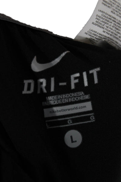 Nike Mens Sweatpants Black Recycled Polyester Elastic Drawstring Sports Size L