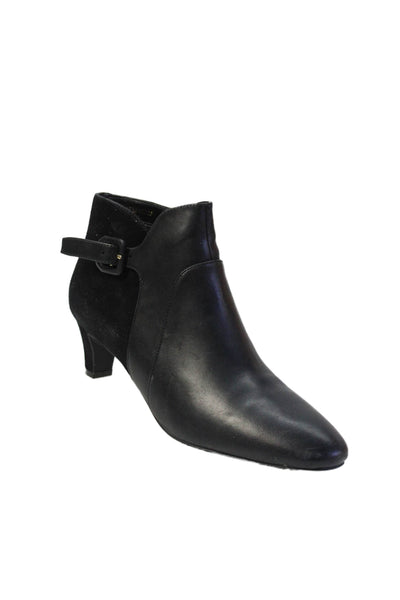 Cole Haan Grand.OS Womens Leather Zippered Buckled Ankle Boots Black Size 7.5