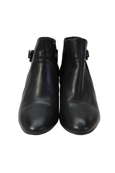 Cole Haan Grand.OS Womens Leather Zippered Buckled Ankle Boots Black Size 7.5