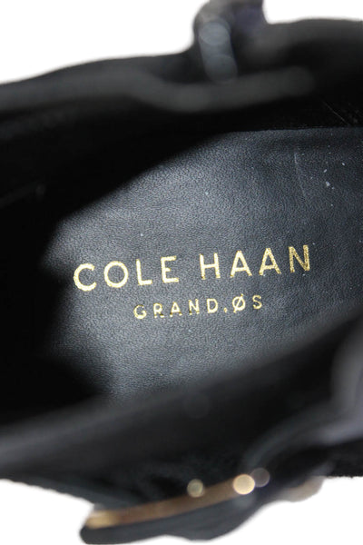 Cole Haan Grand.OS Womens Leather Zippered Buckled Ankle Boots Black Size 7.5