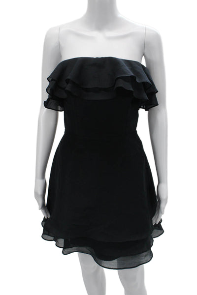 Keepsake Womens A-Line Mini Dress Black Sleeveless Zip Size L