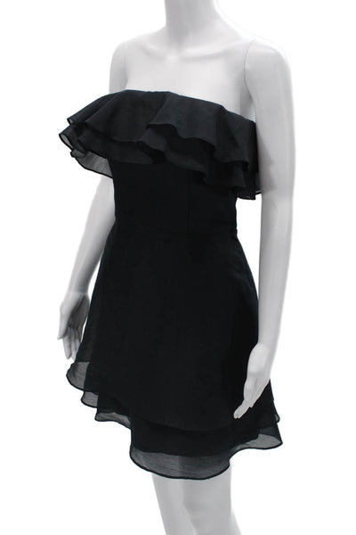 Keepsake Womens A-Line Mini Dress Black Sleeveless Zip Size L