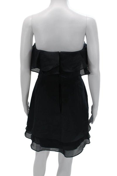 Keepsake Womens A-Line Mini Dress Black Sleeveless Zip Size L