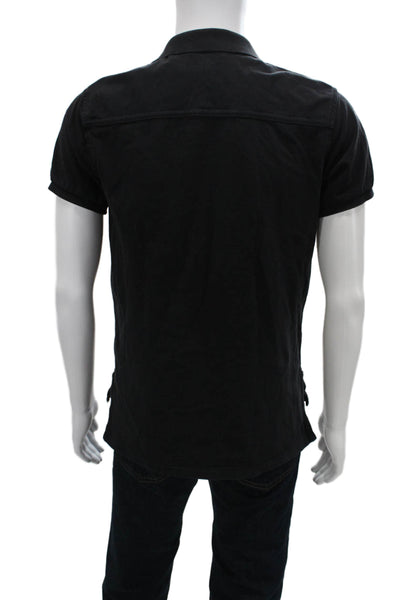 Polo Ralph Lauren Mens Short Sleeve Collared Pocket Polo Shirt Black Size Medium
