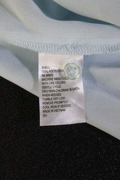 Alex Marie Womens Light Blue Sleeveless High Neck Polyester Blouse Size S