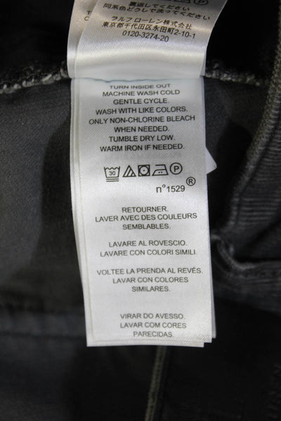 Lauren by Ralph Lauren Unisex Pants Dark Gray Button Cotton Leather Size 4