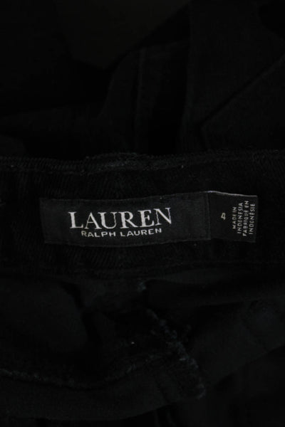 Lauren by Ralph Lauren Unisex Black Pants Button Closure Solid Size 4