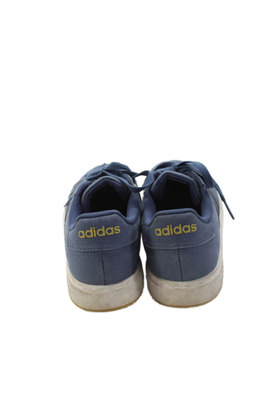 Adidas Womens Lace Up Logo Canvas Low Top Sneakers Blue White Size 6