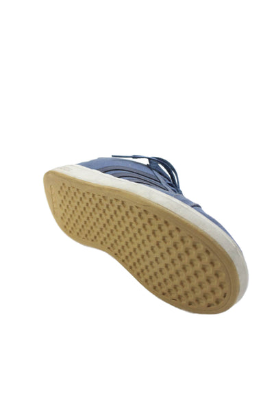 Adidas Womens Lace Up Logo Canvas Low Top Sneakers Blue White Size 6