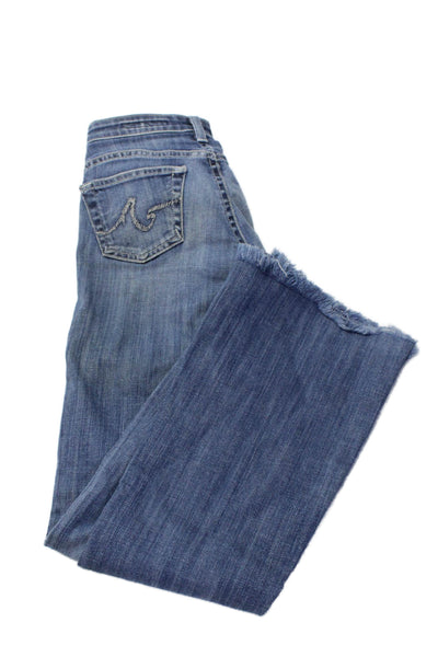 AG Adriano Goldschmied Women Petites Bootcut Jeans Blue Button Fly Size 24