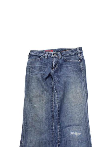 AG Adriano Goldschmied Women Petites Bootcut Jeans Blue Button Fly Size 24