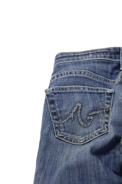 AG Adriano Goldschmied Women Petites Bootcut Jeans Blue Button Fly Size 24