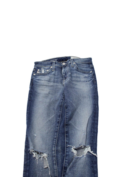 AG Adriano Goldschmied Women Skinny Ankle Jeans Blue Mid Rise 27 Size 23