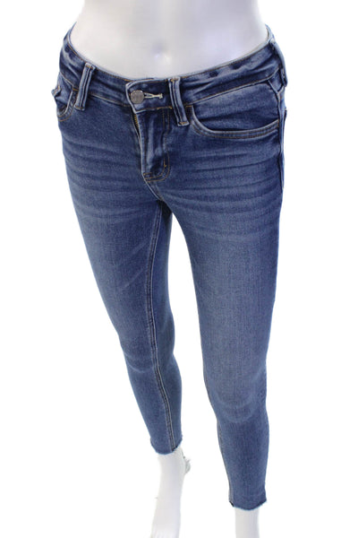 Vervet Womens Ankle Skinny Jeans Blue Mid Rise Button Size 24