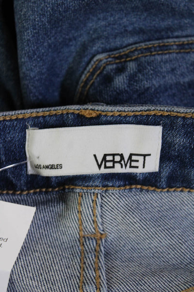 Vervet Womens Ankle Skinny Jeans Blue Mid Rise Button Size 24